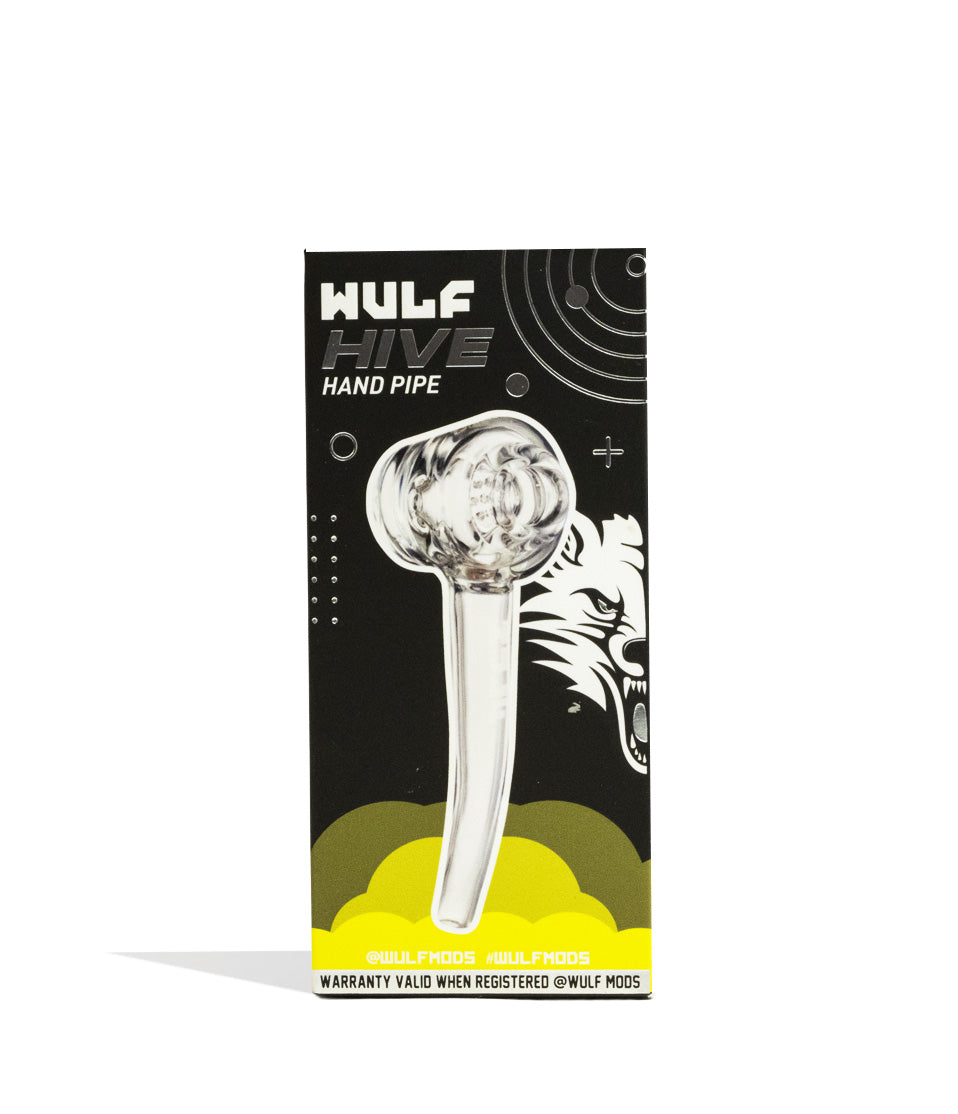 Clear Wulf Mods Hive Hand Pipe 15pk Packaging Front View on White Background
