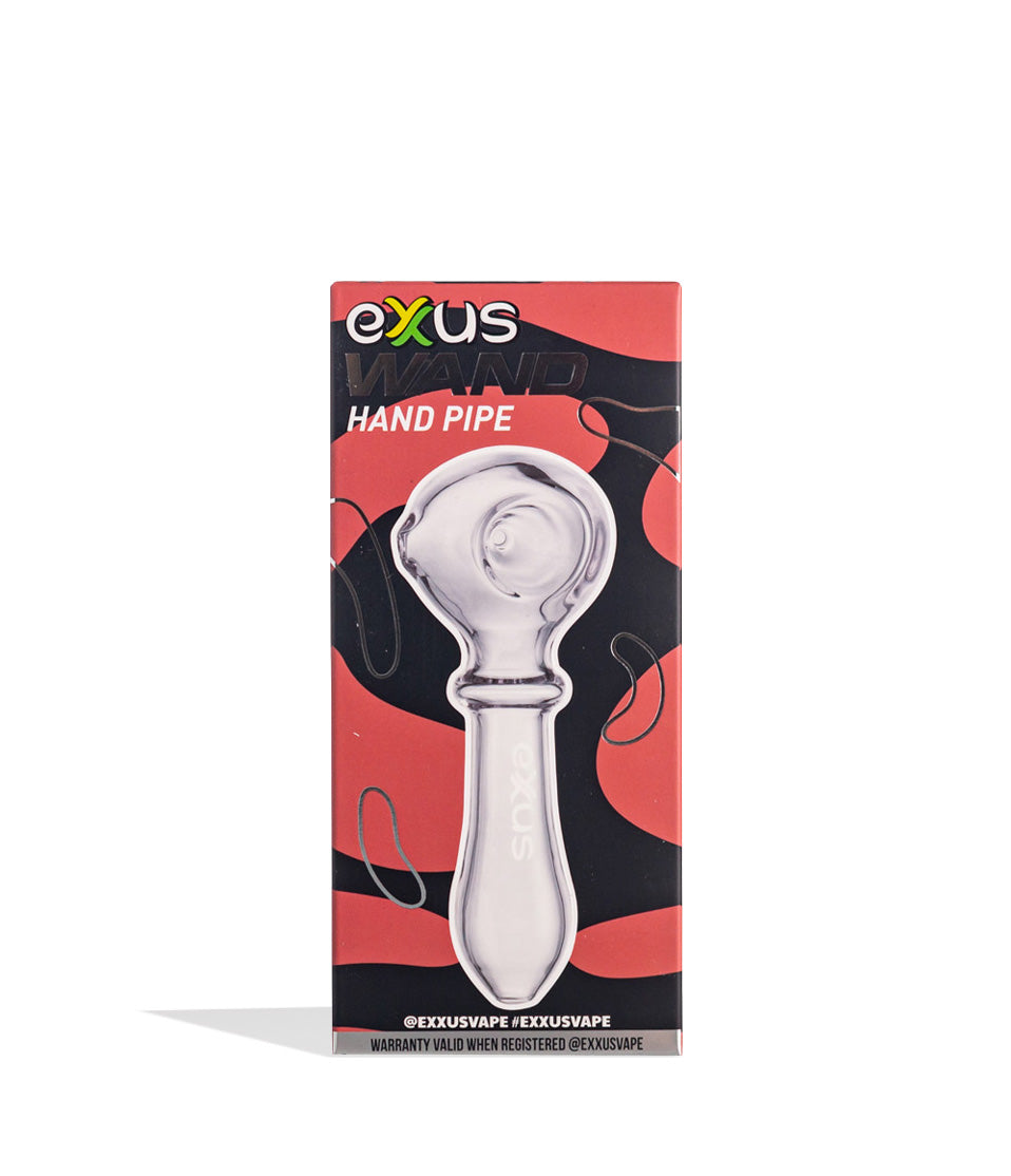 Clear Exxus Vape Wand Hand Pipe 12pk Packaging Front View on White Background