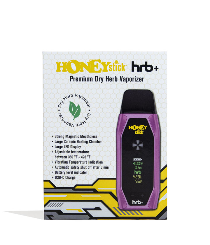 Pink Honeystick HRB Plus Vaporizer Packaging Front View on White Background