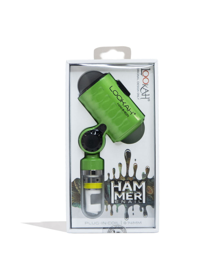 Green Lookah Hammer Portable Enail Banger Packaging Front View on White Background