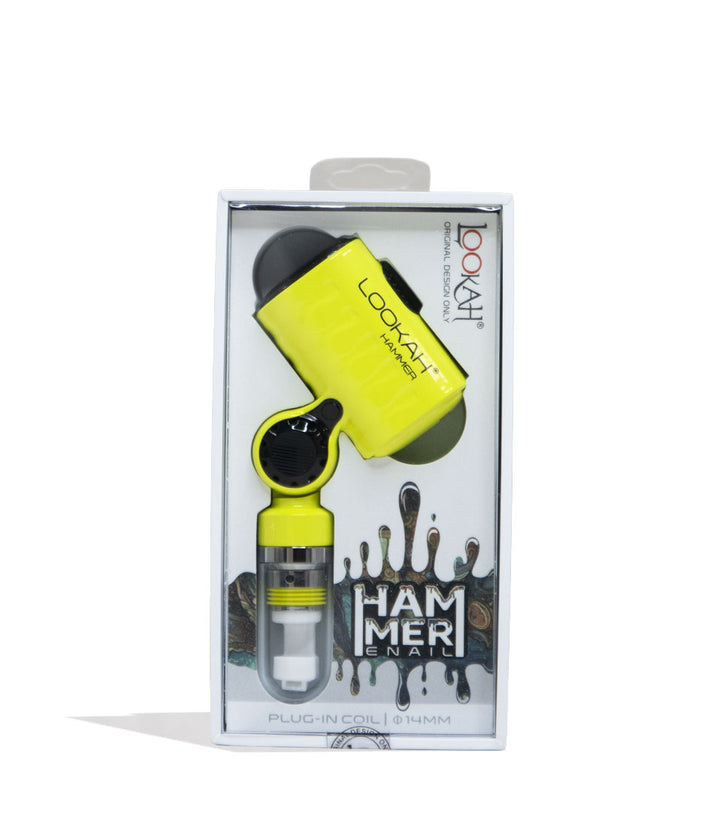 Neon Green Lookah Hammer Portable Enail Banger Packaging Front View on White Background