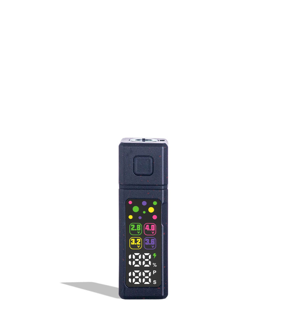 Black Red Spatter West Coast Cure Grid Variable Voltage Battery 12pk Front View on White Background