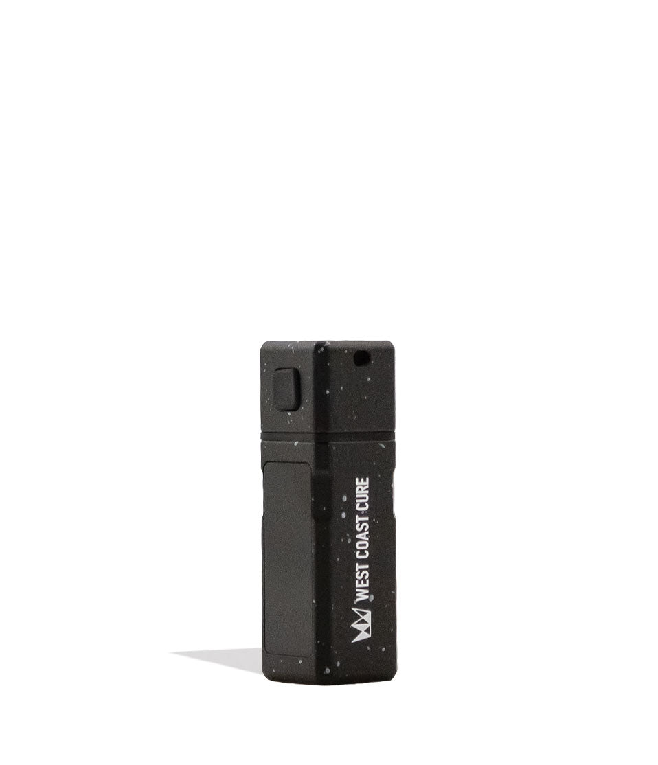 Black White Spatter West Coast Cure Grid Variable Voltage Battery 12pk Side View on White Background