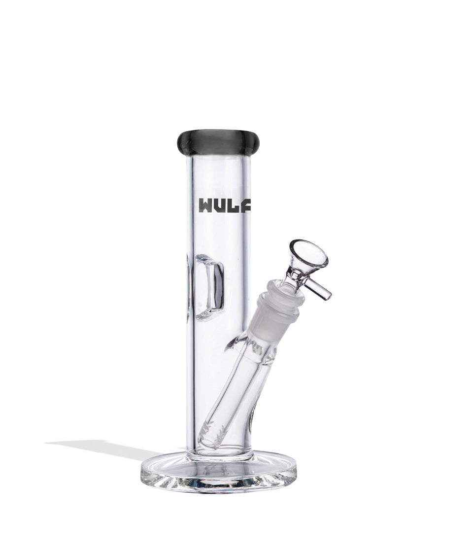 Smoke Wulf Mods 5mm 8inch Straight Water Pipe Front View on White Background