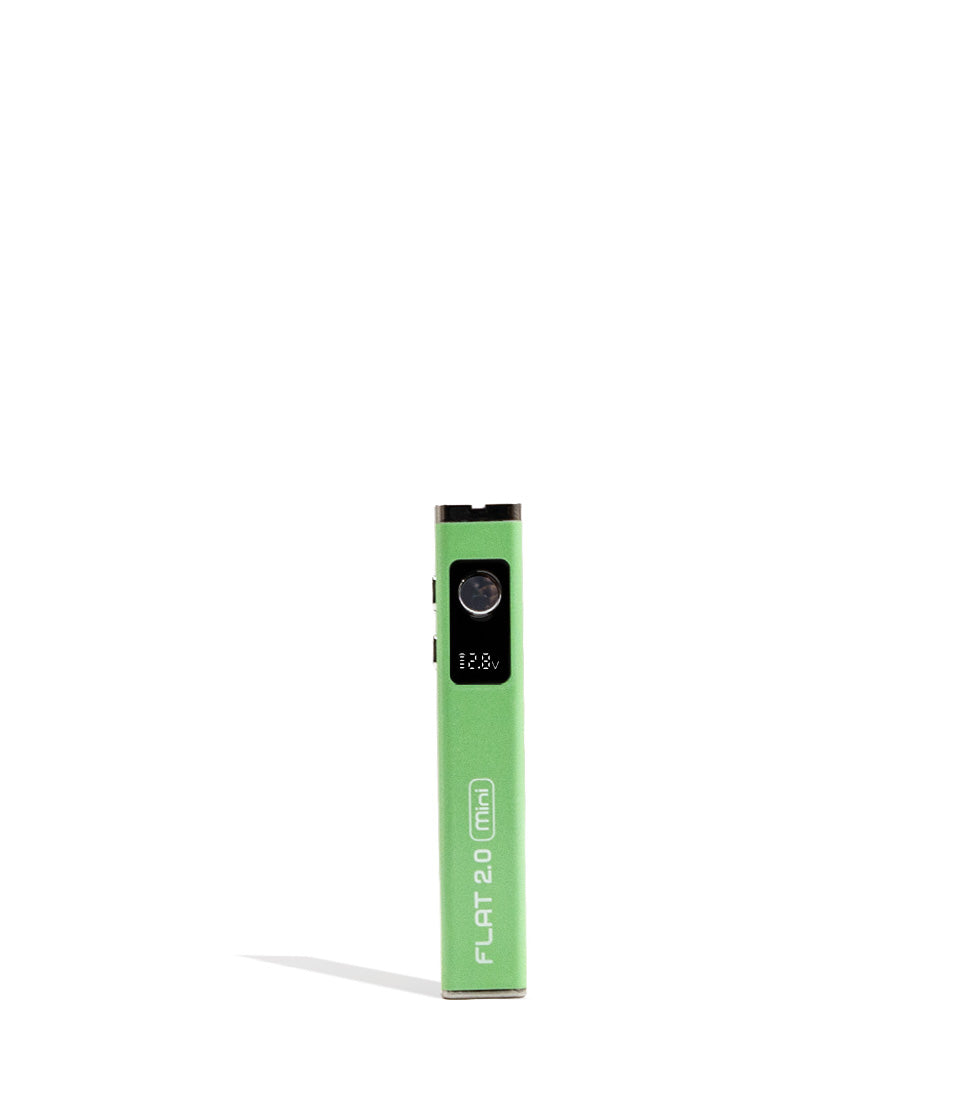 Green Yocan Flat Mini 2.0 Variable Voltage Battery 12pk Front View on White Background