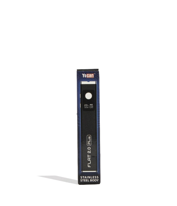 Black Yocan Flat Plus 2.0 Variable Voltage Battery 12pk Packaging Front View on White Background