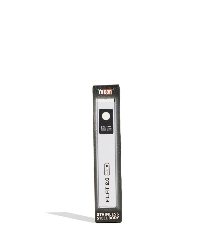 White Yocan Flat Plus 2.0 Variable Voltage Battery 12pk Packaging Front View on White Background