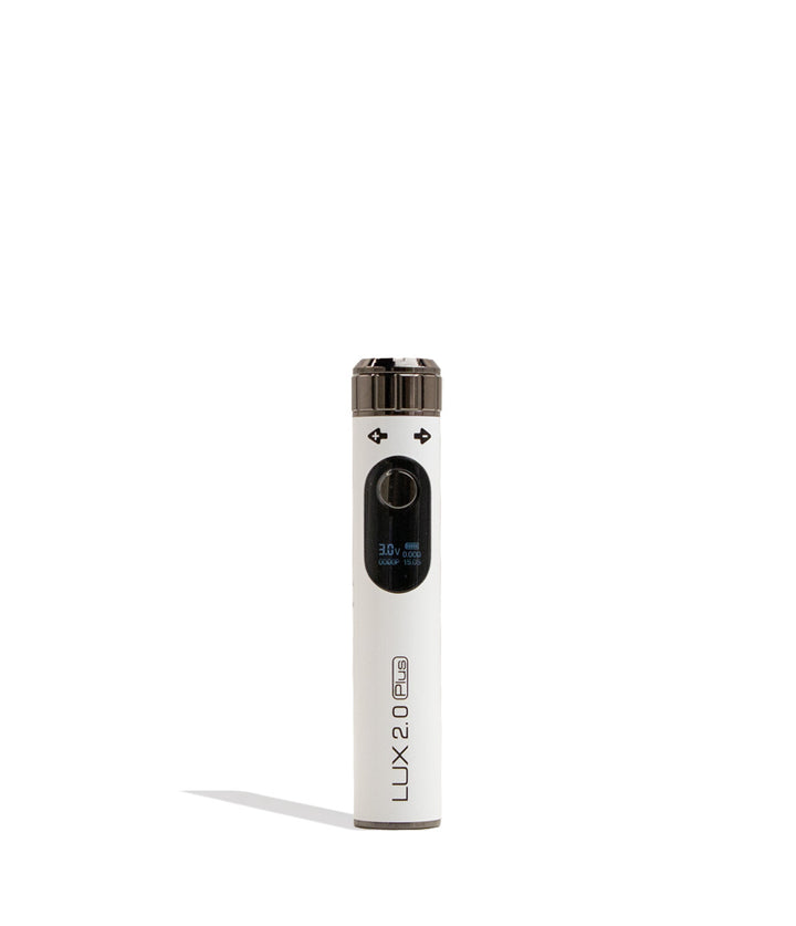 White Yocan Lux Plus 2.0 Variable Voltage Battery 15pk Front View on White Background